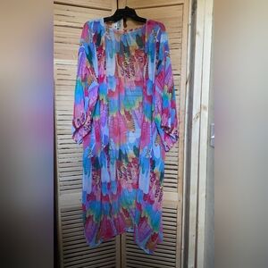 Boho watercolor ethereal festival eclectic coastal kimono cardigan coverup
